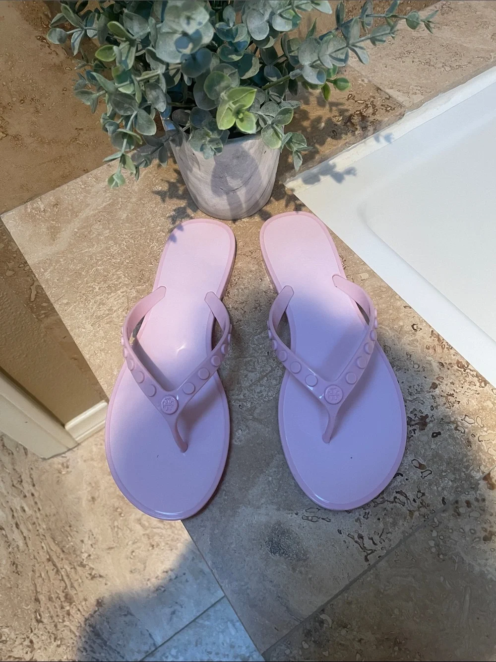 Tory Burch Baby Pink Jelly Flip Flop Sandals